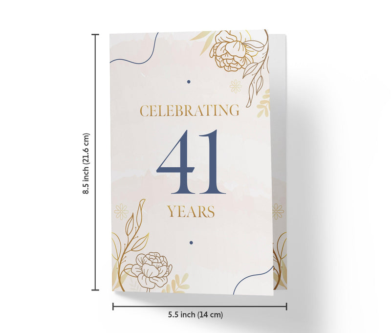 Golden Flowers | 41st Birthday Card - Kartoprint