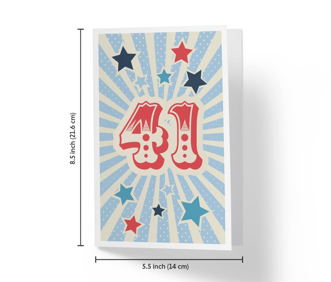 Retro Circus And Stars | 41st Birthday Card - Kartoprint