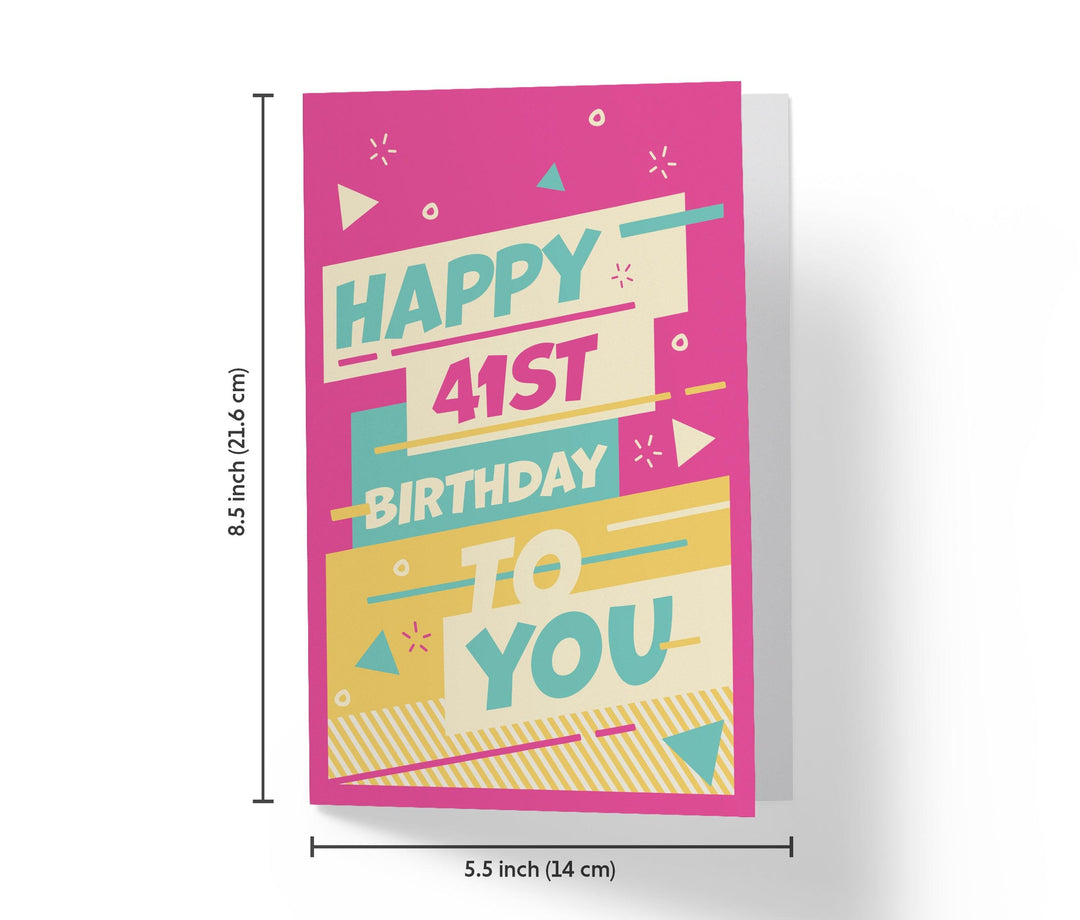 Funky Neon Colors | 41st Birthday Card - Kartoprint