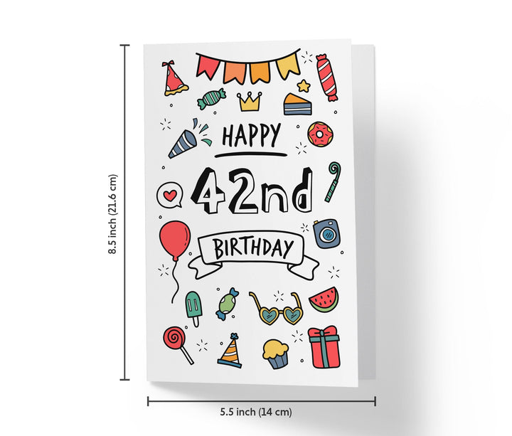Party Doodles | 42nd Birthday Card - Kartoprint