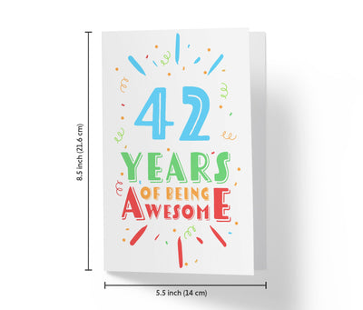 Of Being Awesome In Color | 42nd Birthday Card - Kartoprint