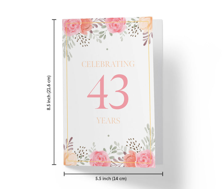 Pink Flowers | 43rd Birthday Card - Kartoprint