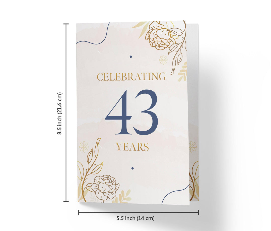 Golden Flowers | 43rd Birthday Card - Kartoprint