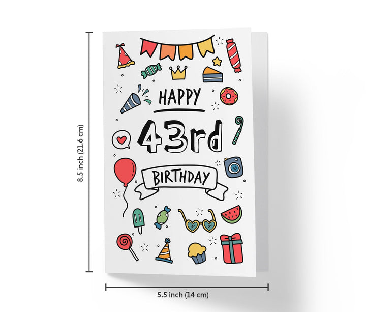 Party Doodles | 43rd Birthday Card - Kartoprint