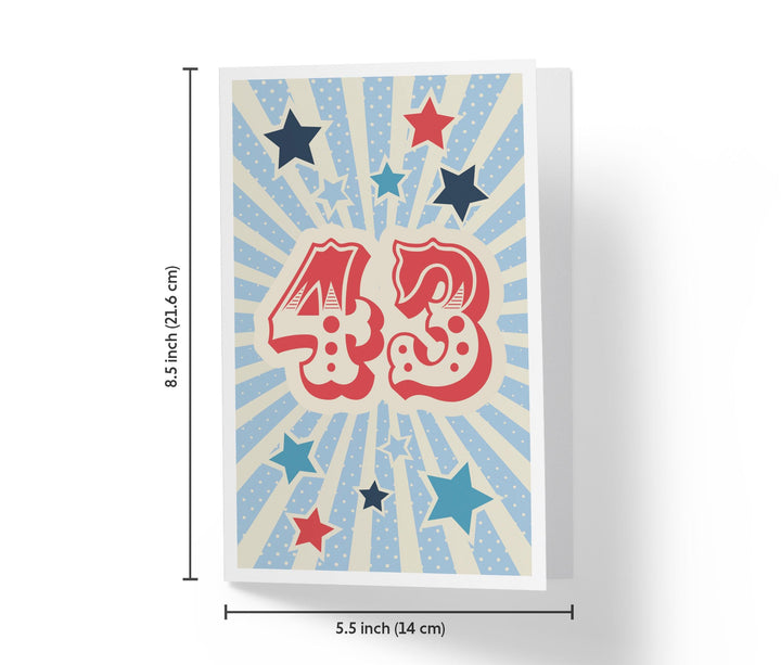 Retro Circus And Stars | 43rd Birthday Card - Kartoprint