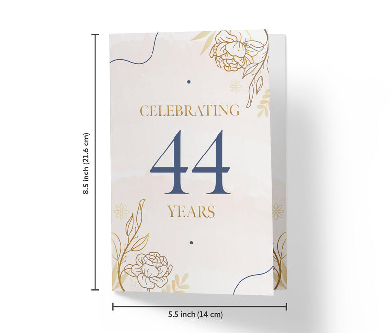 Golden Flowers | 44th Birthday Card - Kartoprint