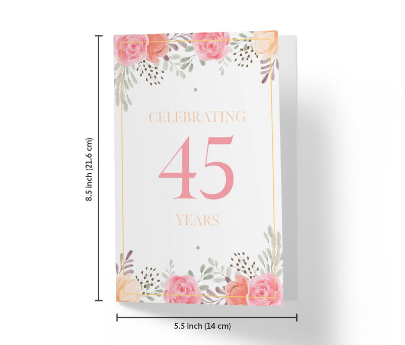 Pink Flowers | 45th Birthday Card - Kartoprint