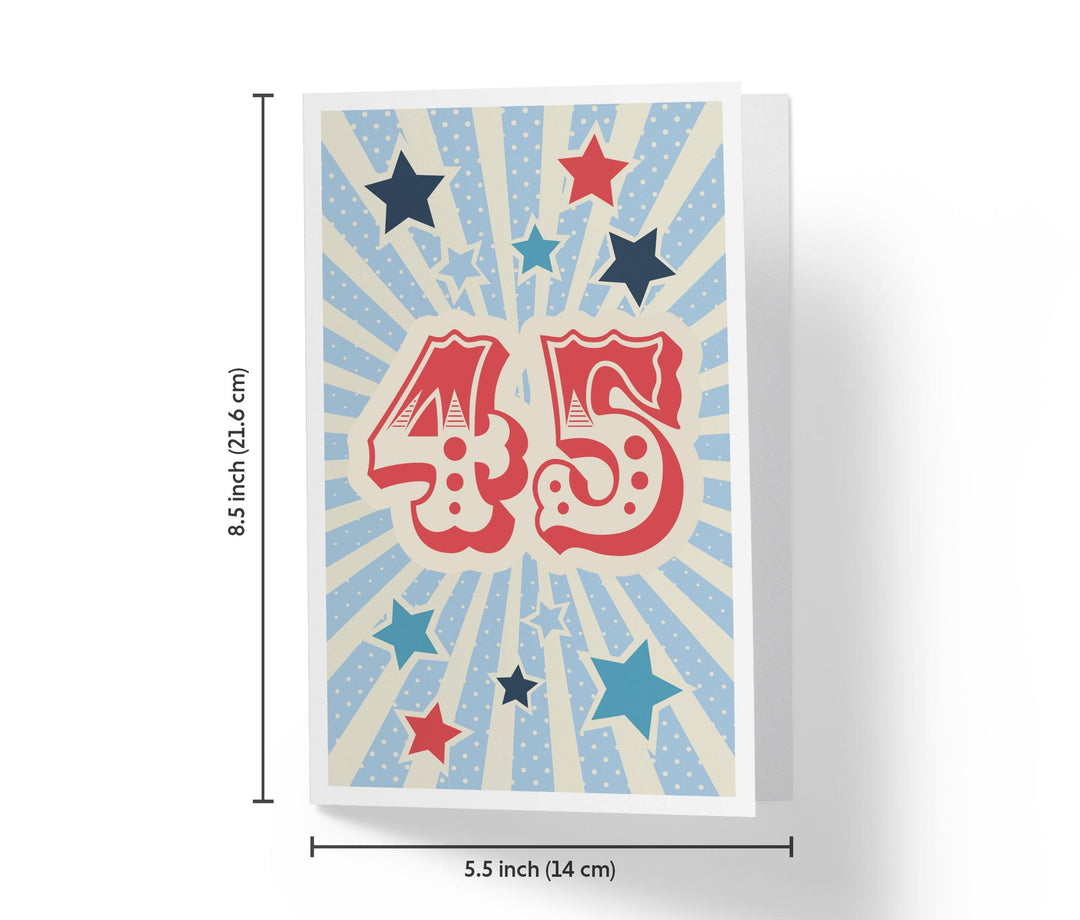 Retro Circus And Stars | 45th Birthday Card - Kartoprint