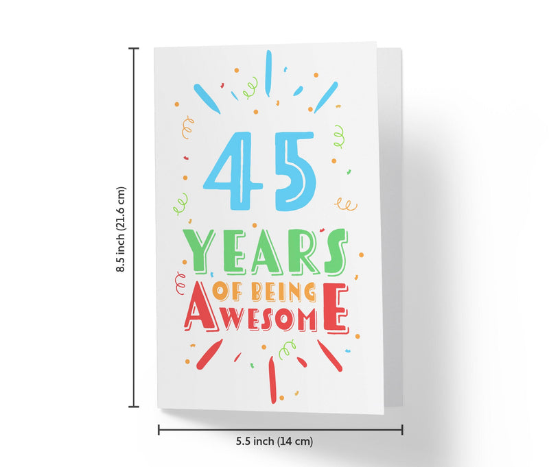 Of Being Awesome In Color | 45th Birthday Card - Kartoprint