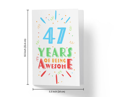 Of Being Awesome In Color | 47th Birthday Card - Kartoprint