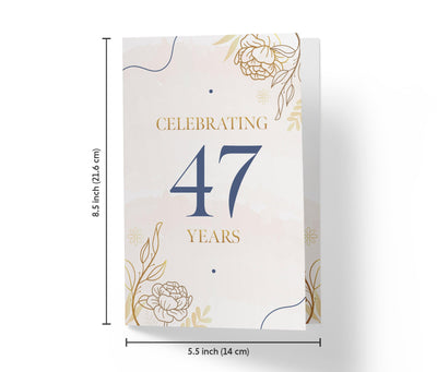 Golden Flowers | 47th Birthday Card - Kartoprint