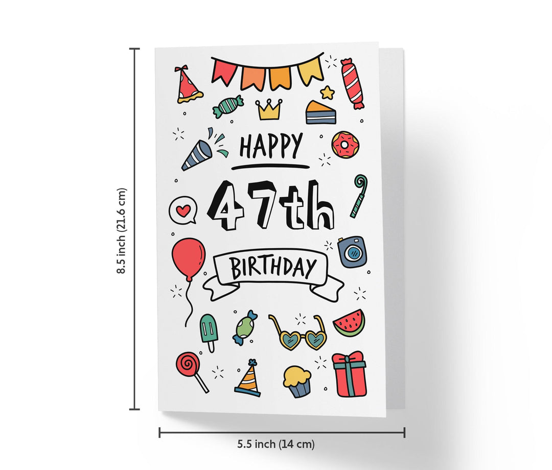 Party Doodles | 47th Birthday Card - Kartoprint