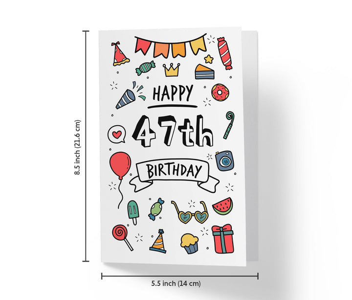 Party Doodles | 47th Birthday Card - Kartoprint