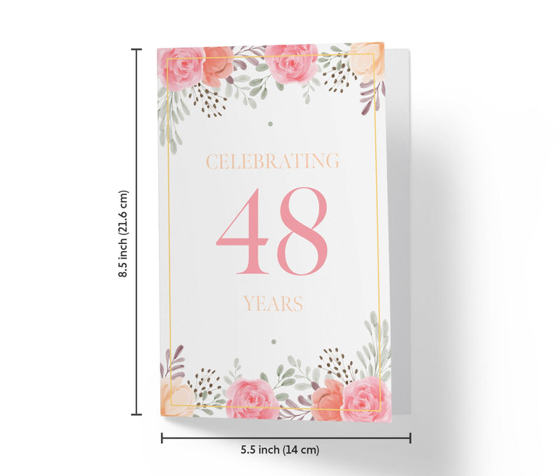 Pink Flowers | 48th Birthday Card - Kartoprint