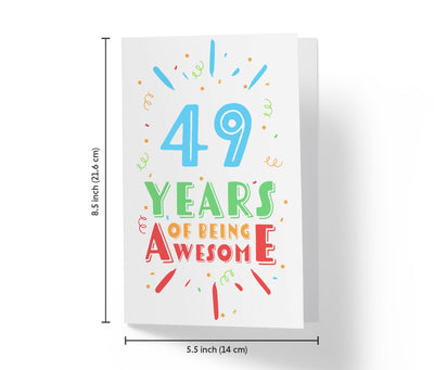 Of Being Awesome In Color | 49th Birthday Card - Kartoprint