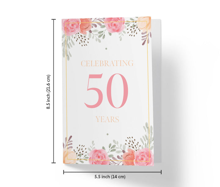 Pink Flowers | 50th Birthday Card - Kartoprint