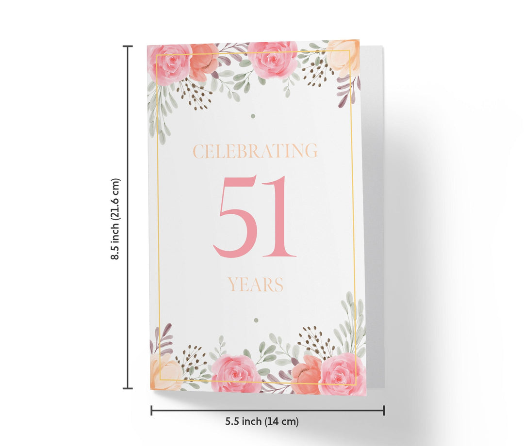 Pink Flowers | 51st Birthday Card - Kartoprint