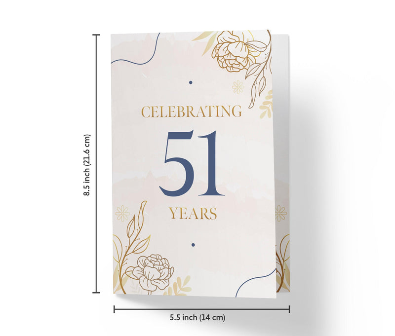 Golden Flowers | 51st Birthday Card - Kartoprint