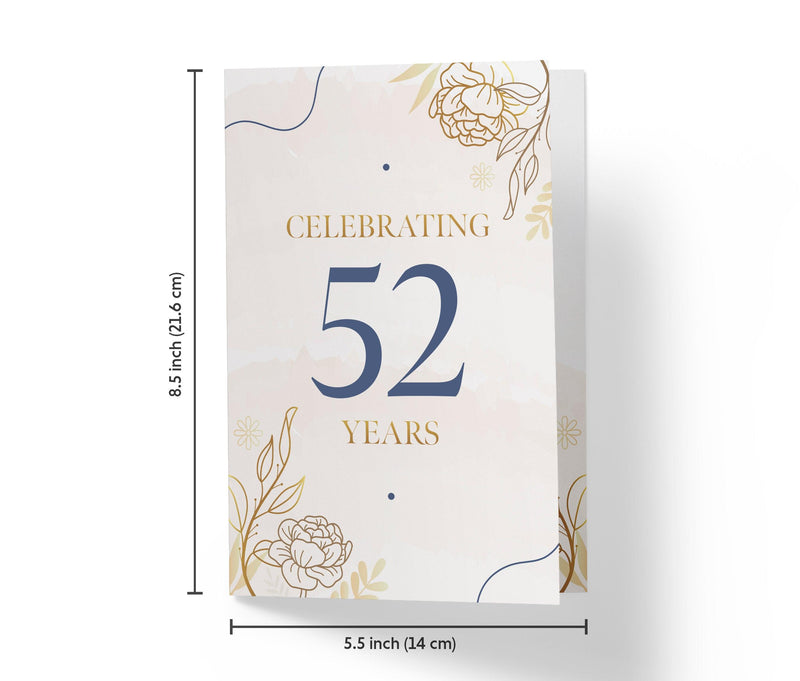 Golden Flowers | 52nd Birthday Card - Kartoprint