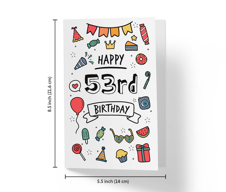 Party Doodles | 53rd Birthday Card - Kartoprint
