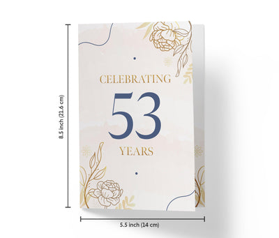 Golden Flowers | 53rd Birthday Card - Kartoprint