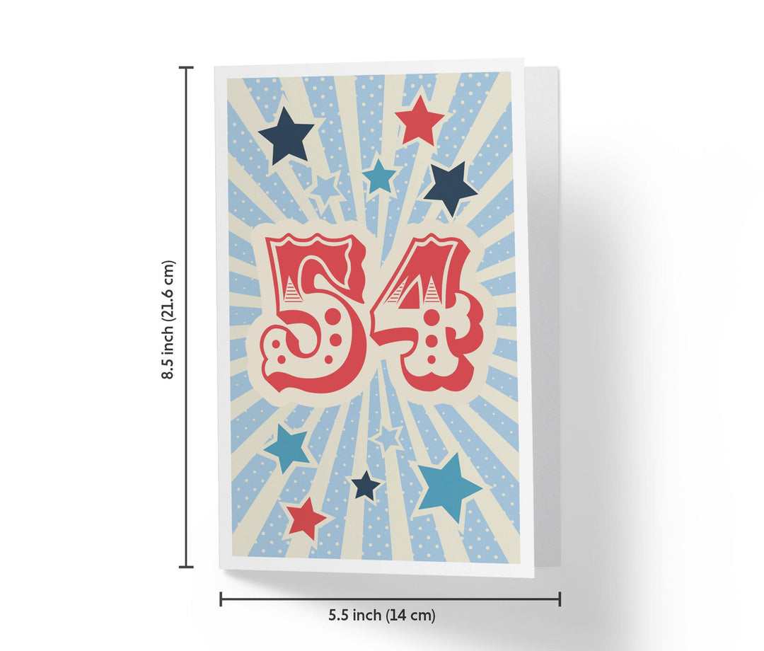 Retro Circus And Stars | 54th Birthday Card - Kartoprint