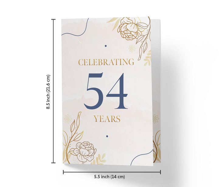 Golden Flowers | 54th Birthday Card - Kartoprint