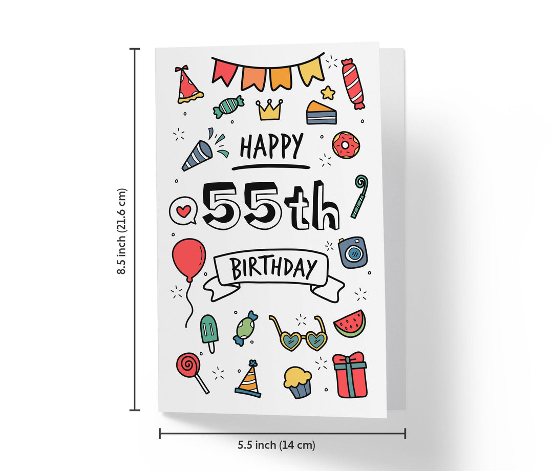 Party Doodles | 55th Birthday Card - Kartoprint