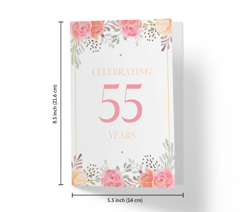 Pink Flowers | 55th Birthday Card - Kartoprint
