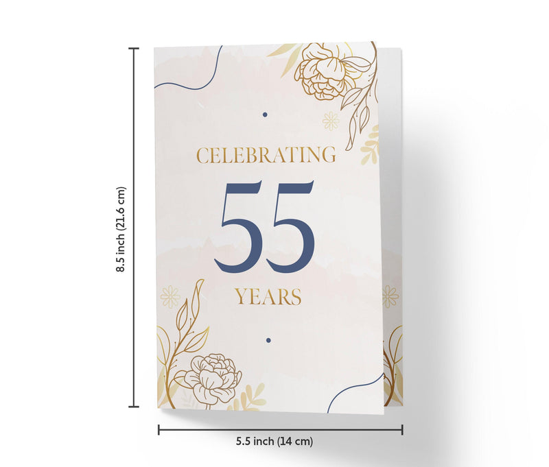Golden Flowers | 55th Birthday Card - Kartoprint