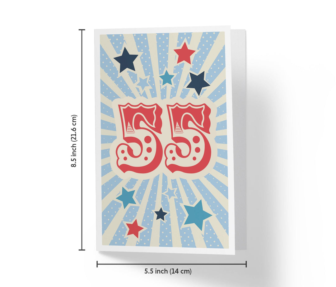 Retro Circus And Stars | 55th Birthday Card - Kartoprint