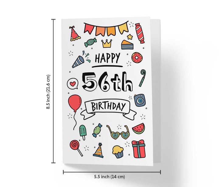 Party Doodles | 56th Birthday Card - Kartoprint