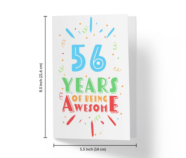 Of Being Awesome In Color | 56th Birthday Card - Kartoprint