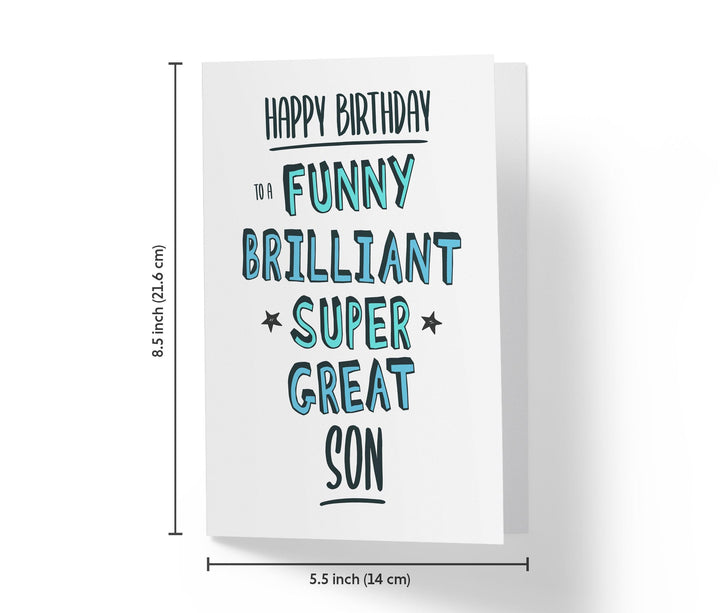 Funny Brillant Super Great Son | Funny Birthday Card - Kartoprint