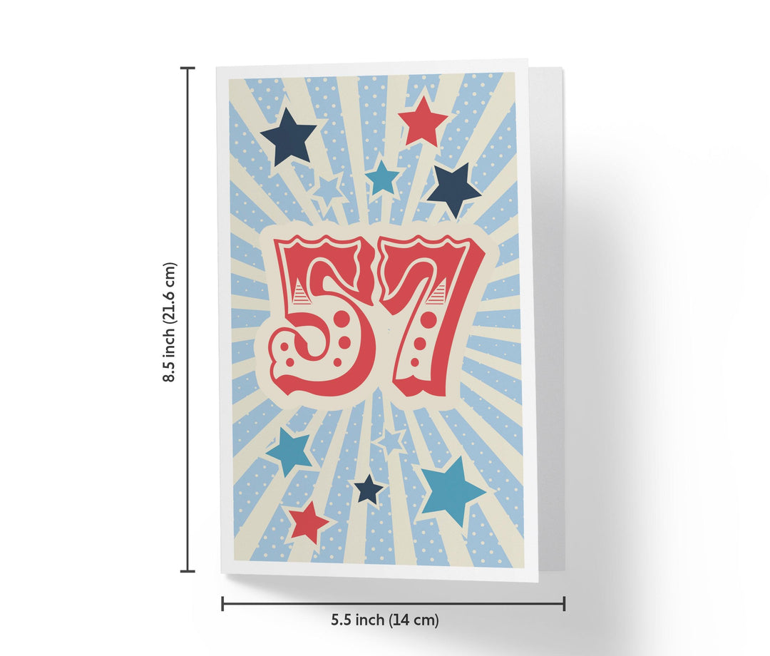 Retro Circus And Stars | 57th Birthday Card - Kartoprint