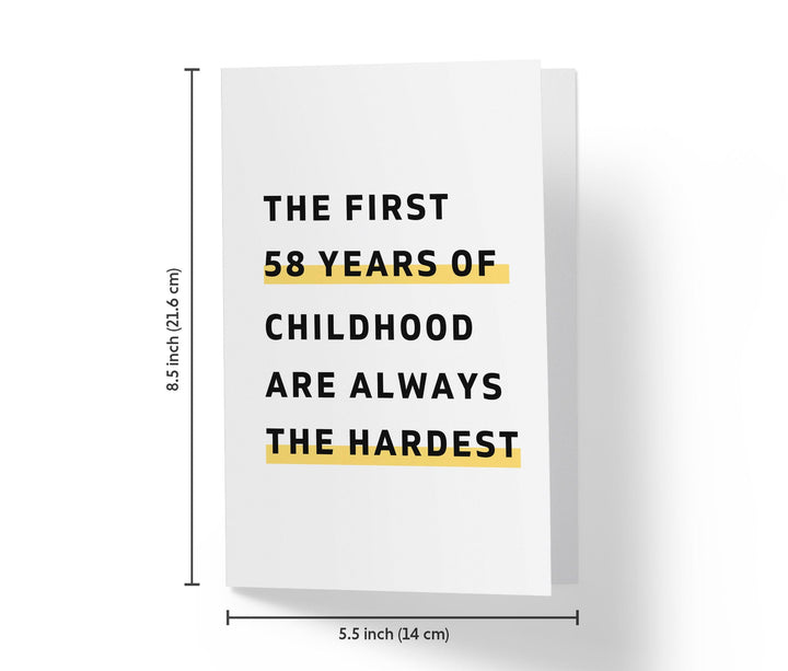 The First Years Of Childhood | 58th Birthday Card - Kartoprint