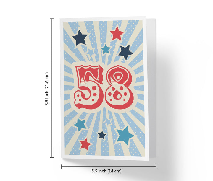 Retro Circus And Stars | 58th Birthday Card - Kartoprint