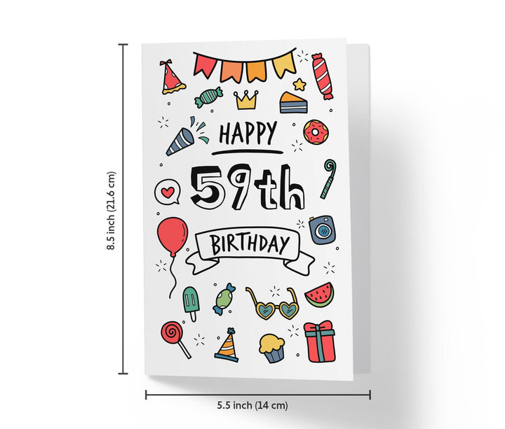 Party Doodles | 59th Birthday Card - Kartoprint