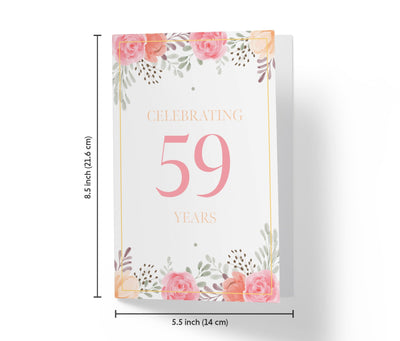Pink Flowers | 59th Birthday Card - Kartoprint