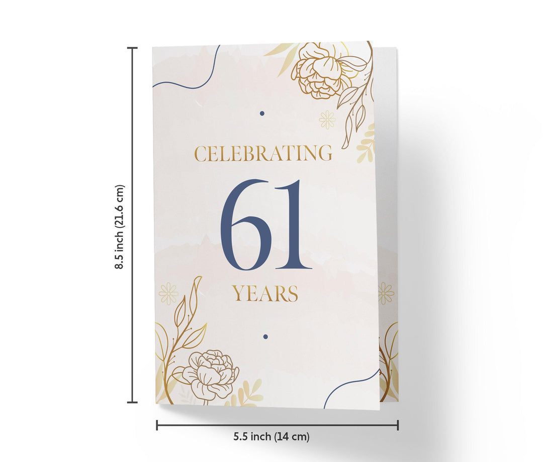 Golden Flowers | 61st Birthday Card - Kartoprint