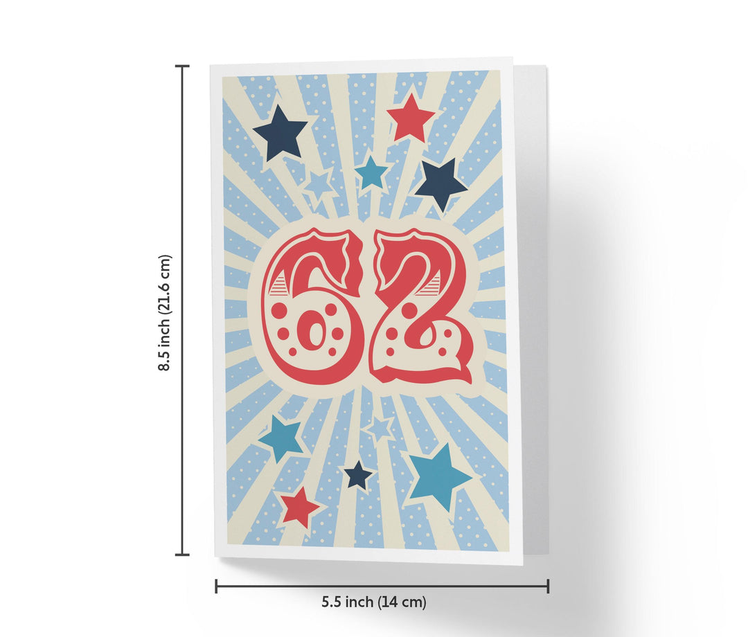 Retro Circus And Stars | 62nd Birthday Card - Kartoprint