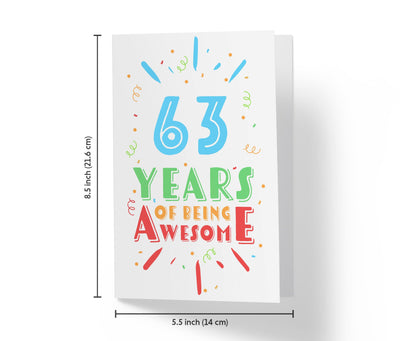 Of Being Awesome In Color | 63rd Birthday Card - Kartoprint