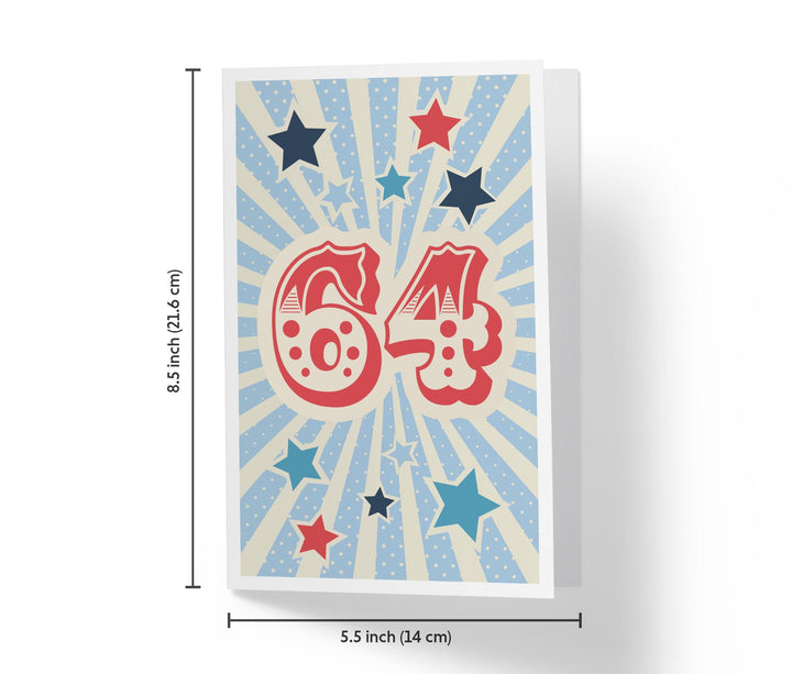 Retro Circus And Stars | 64th Birthday Card - Kartoprint