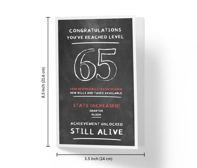 Congratulations, You've Reached Level | 65th Birthday Card - Kartoprint