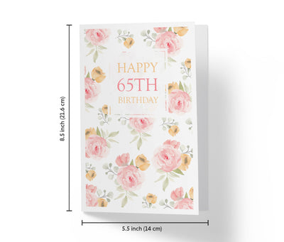 Pink Flower Bouquets | 65th Birthday Card - Kartoprint