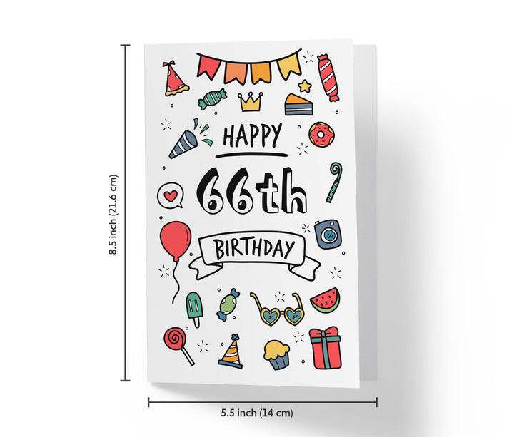 Party Doodles | 66th Birthday Card - Kartoprint