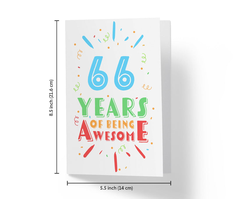 Of Being Awesome In Color | 66th Birthday Card - Kartoprint