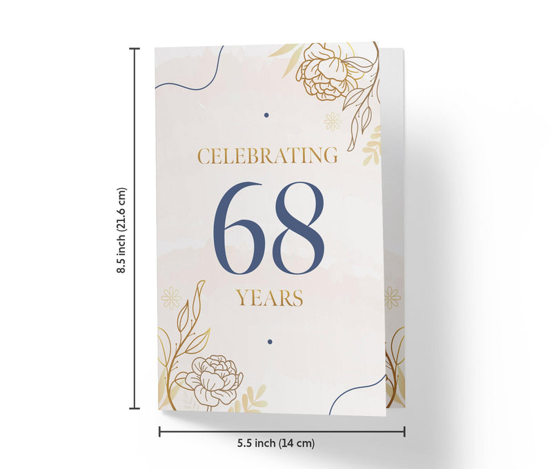Golden Flowers | 68th Birthday Card - Kartoprint