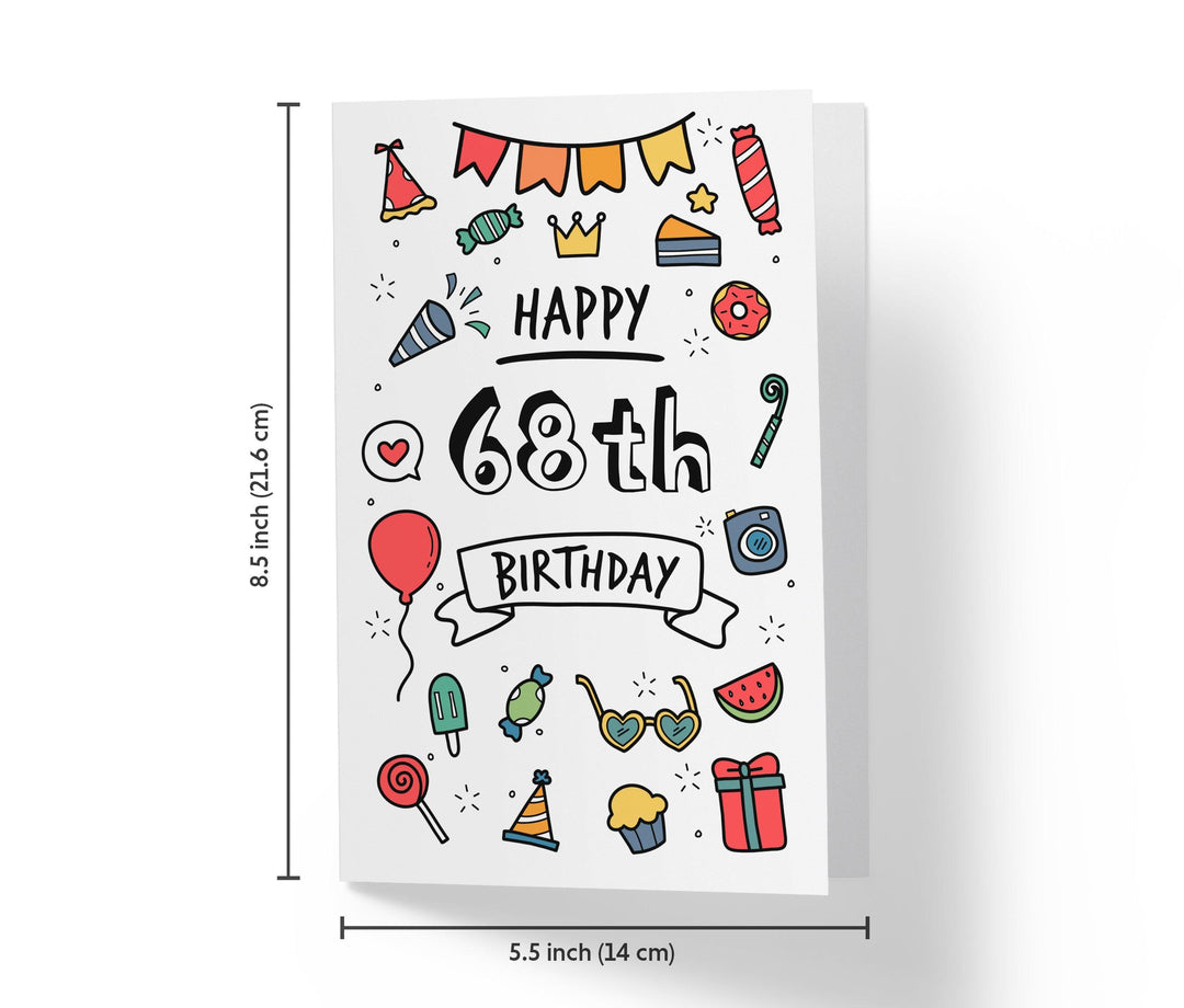 Party Doodles | 68th Birthday Card - Kartoprint