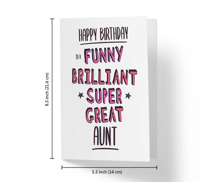 Funny Brillant Super Great Aunt | Funny Birthday Card - Kartoprint